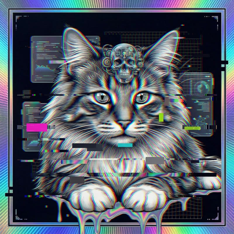 #213 Norwegian Forest holo cat