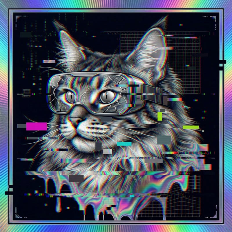 #316 Maine Coon holo cat