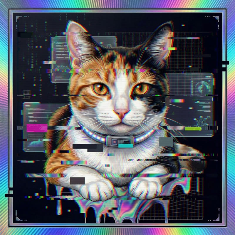#261 Calico holo cat