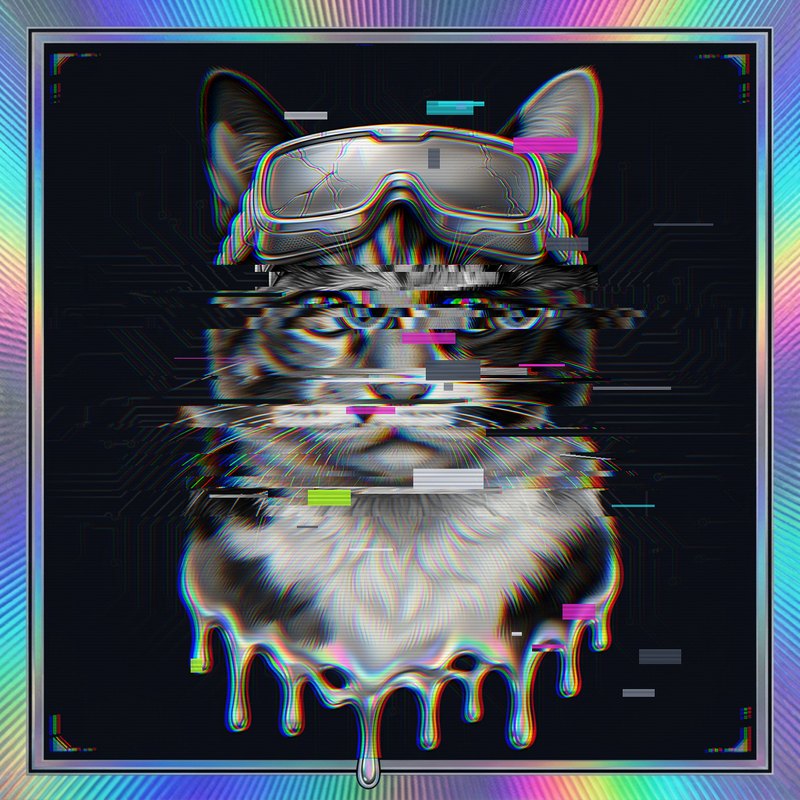 #092 Calico holo cat