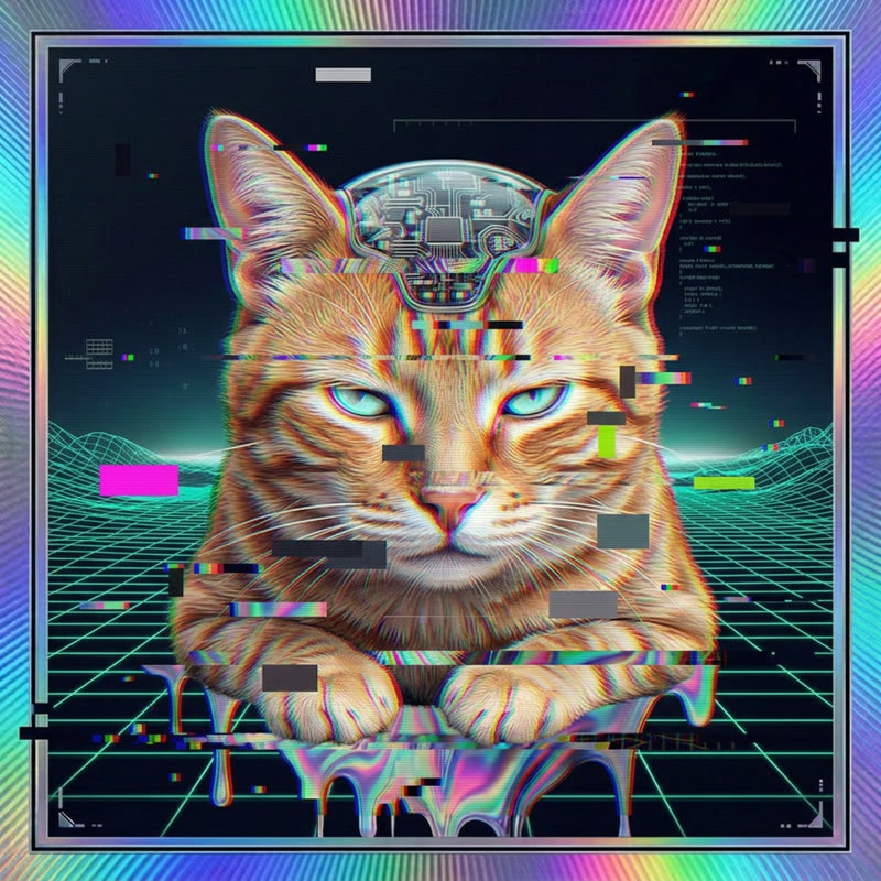 #188 Orange ginger shorthair holo cat