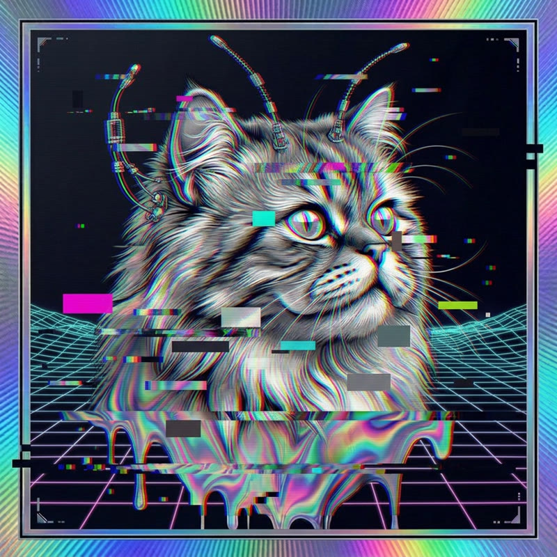 #309 Persian holo cat