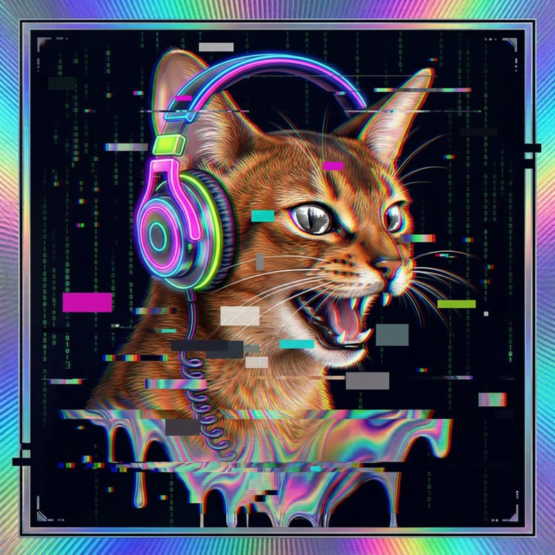 #146 Abyssinian holo cat