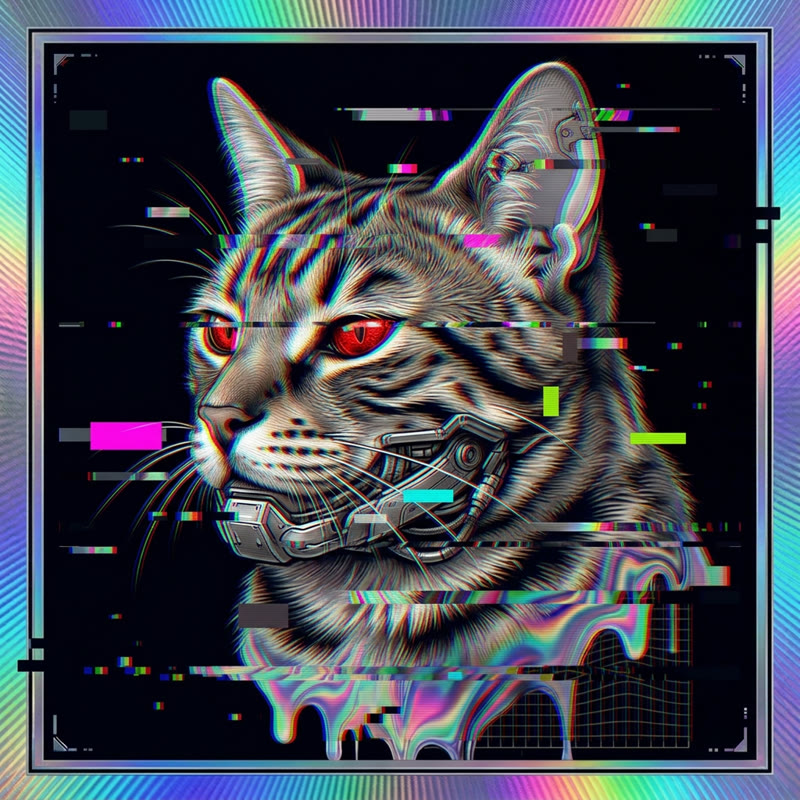#220 Tabby holo cat